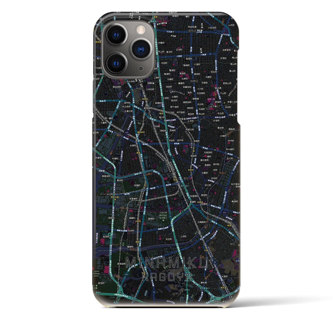 【南区（名古屋市）】地図柄iPhoneケース（バックカバータイプ）