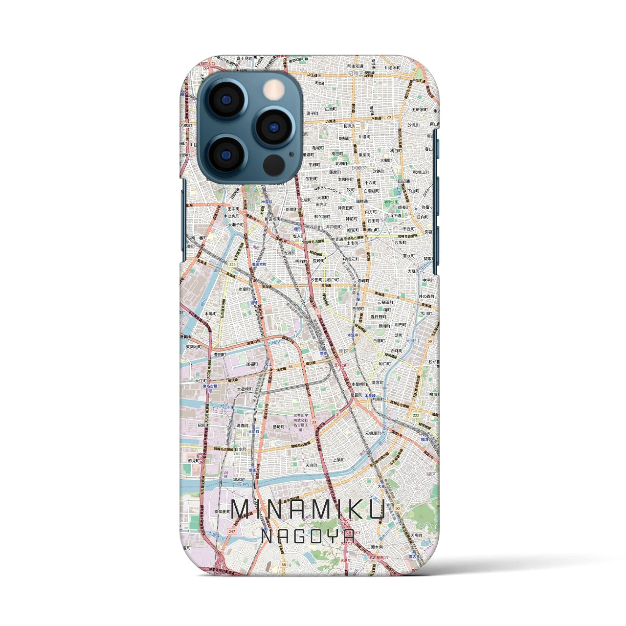 【南区（名古屋市）】地図柄iPhoneケース（バックカバータイプ）