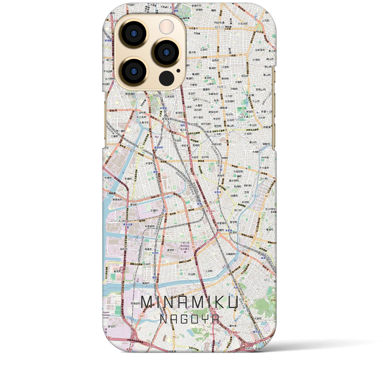 【南区（名古屋市）】地図柄iPhoneケース（バックカバータイプ）