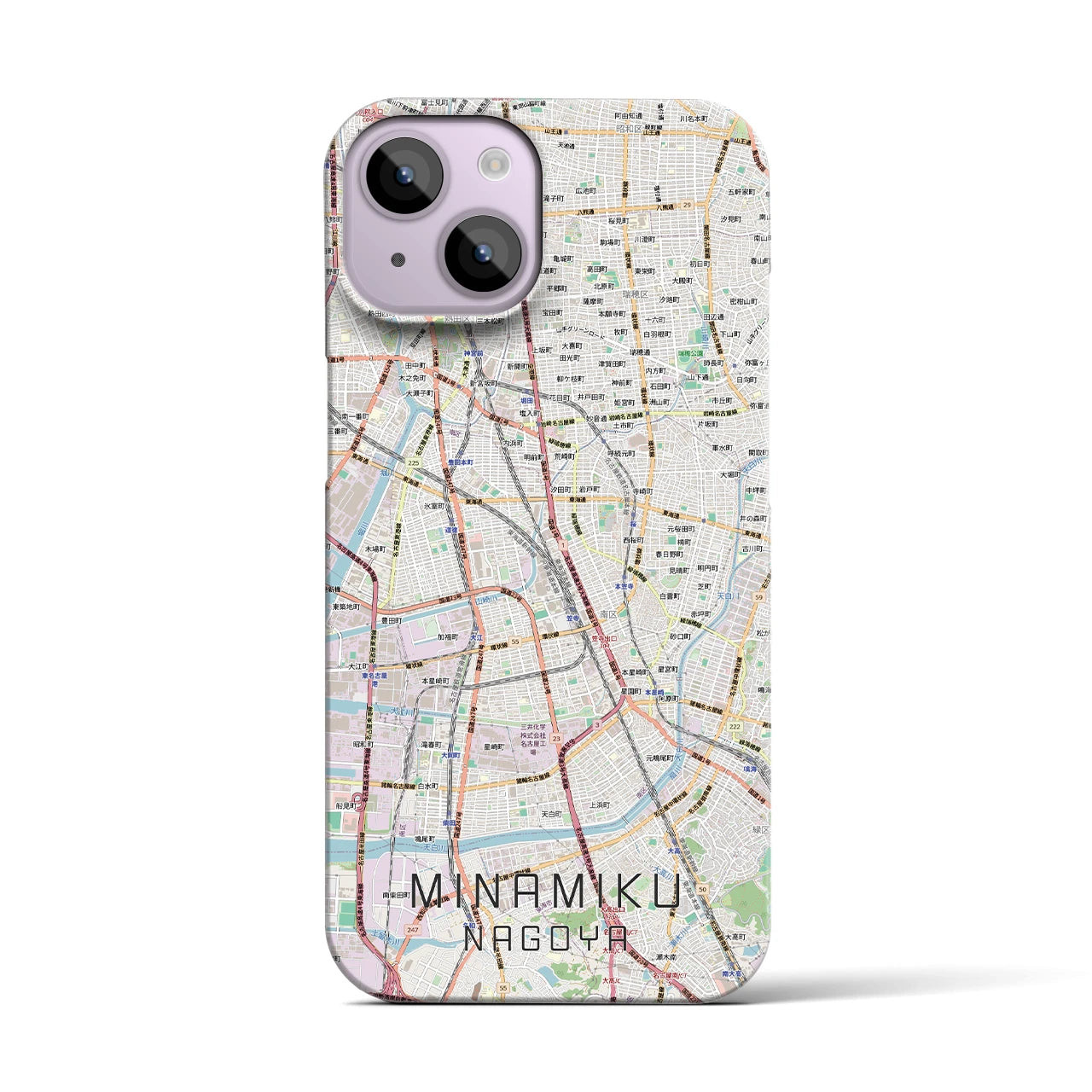 【南区（名古屋市）】地図柄iPhoneケース（バックカバータイプ）