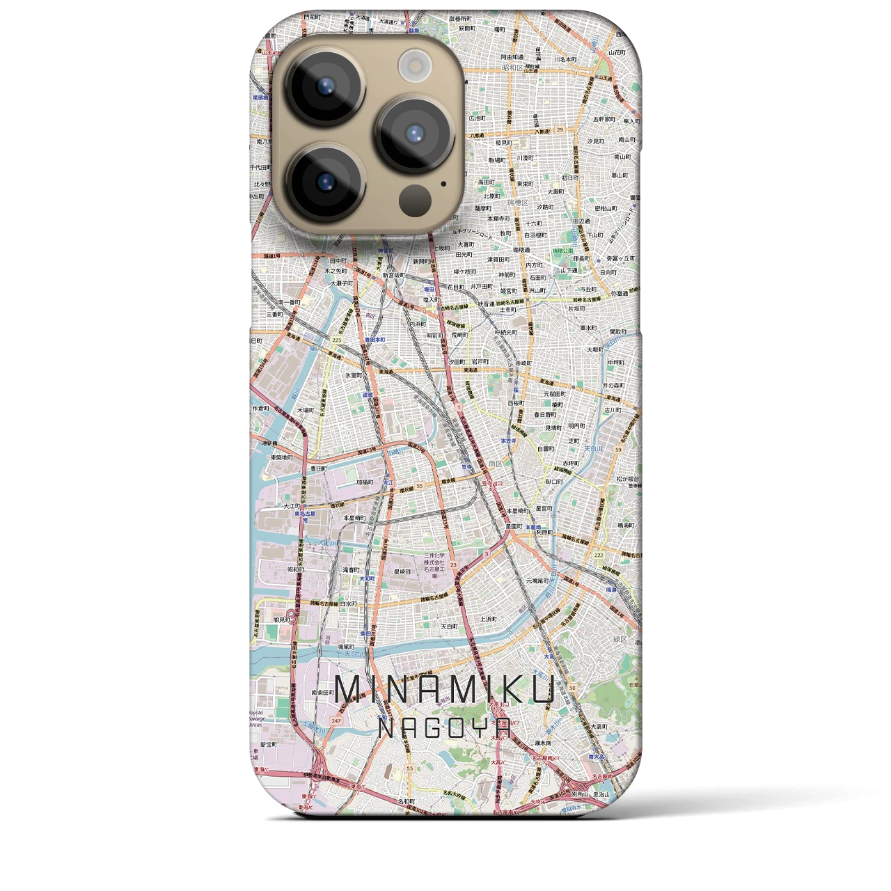 【南区（名古屋市）】地図柄iPhoneケース（バックカバータイプ）