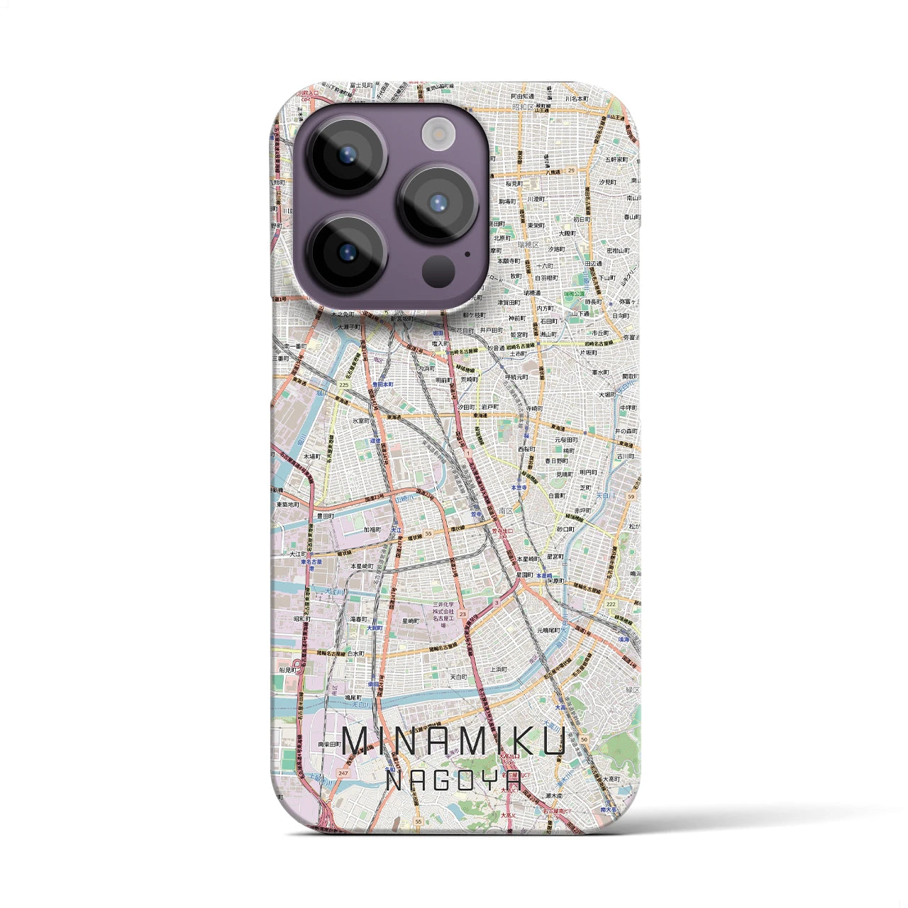 【南区（名古屋市）】地図柄iPhoneケース（バックカバータイプ）
