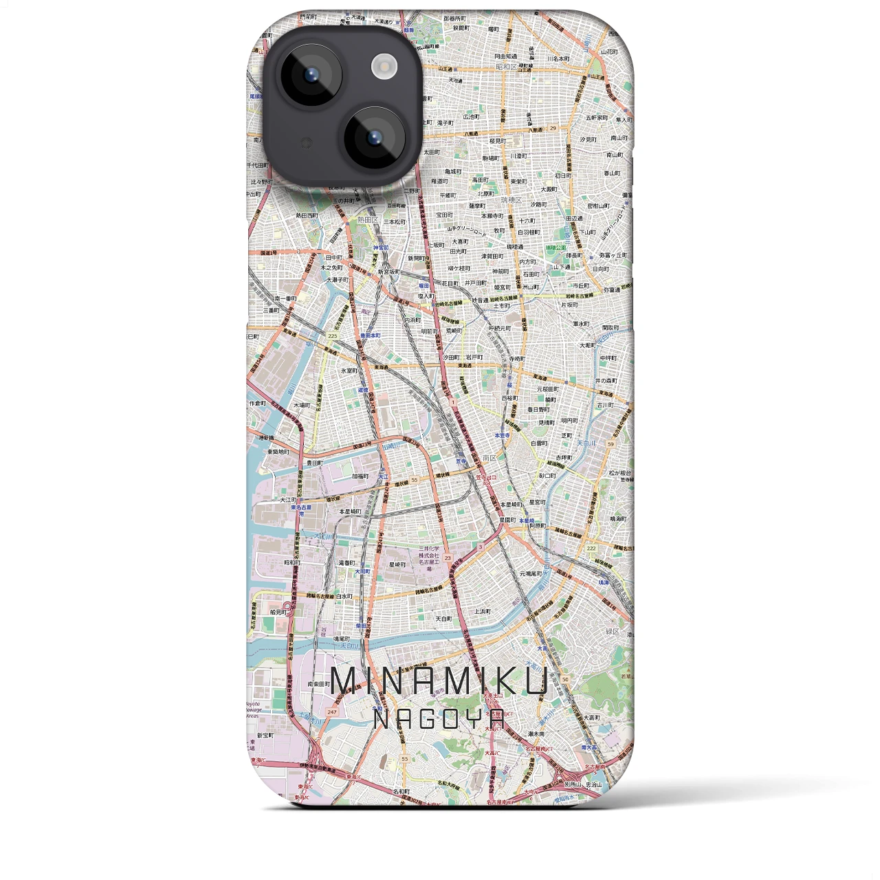 【南区（名古屋市）】地図柄iPhoneケース（バックカバータイプ）