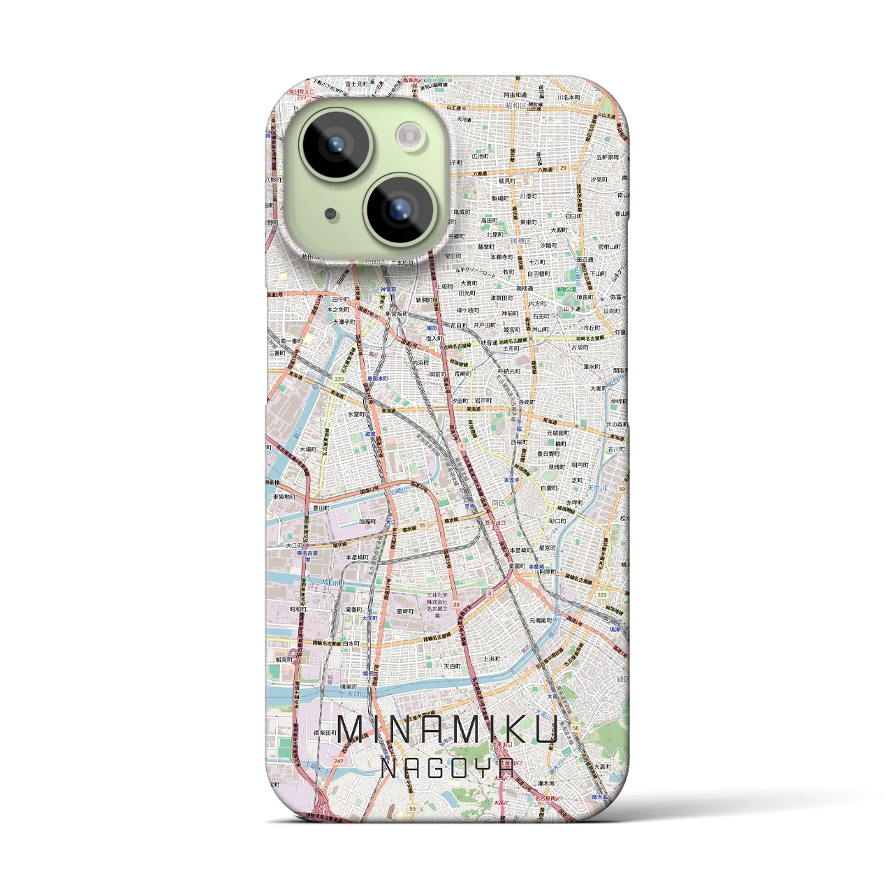 【南区（名古屋市）】地図柄iPhoneケース（バックカバータイプ）