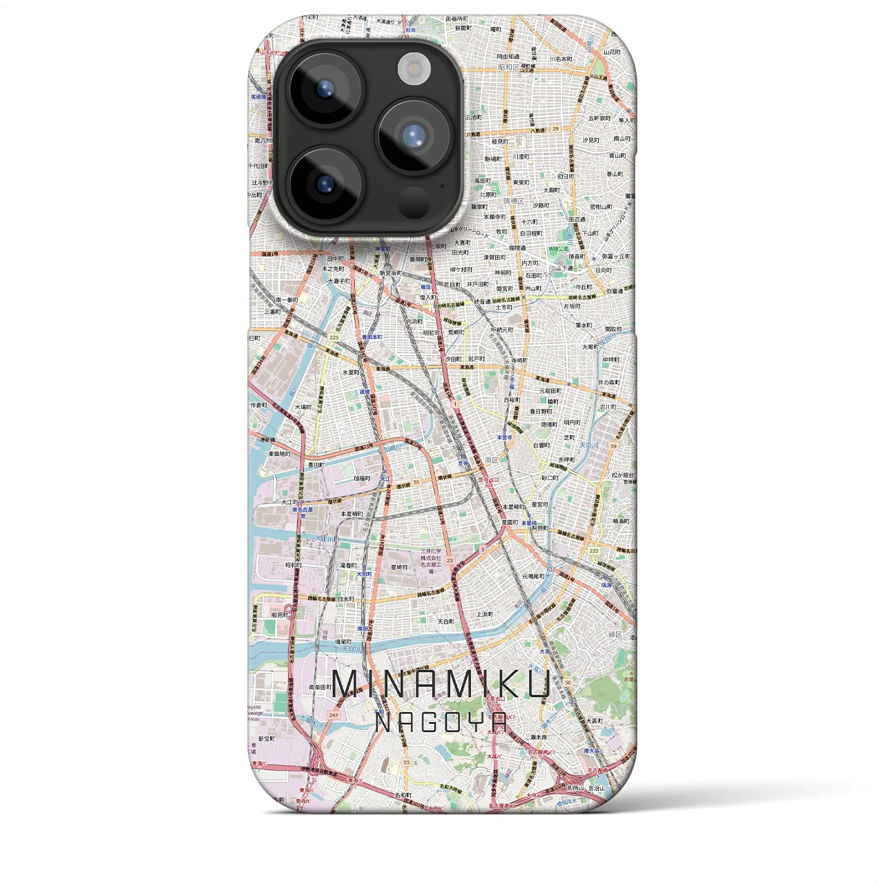 【南区（名古屋市）】地図柄iPhoneケース（バックカバータイプ）