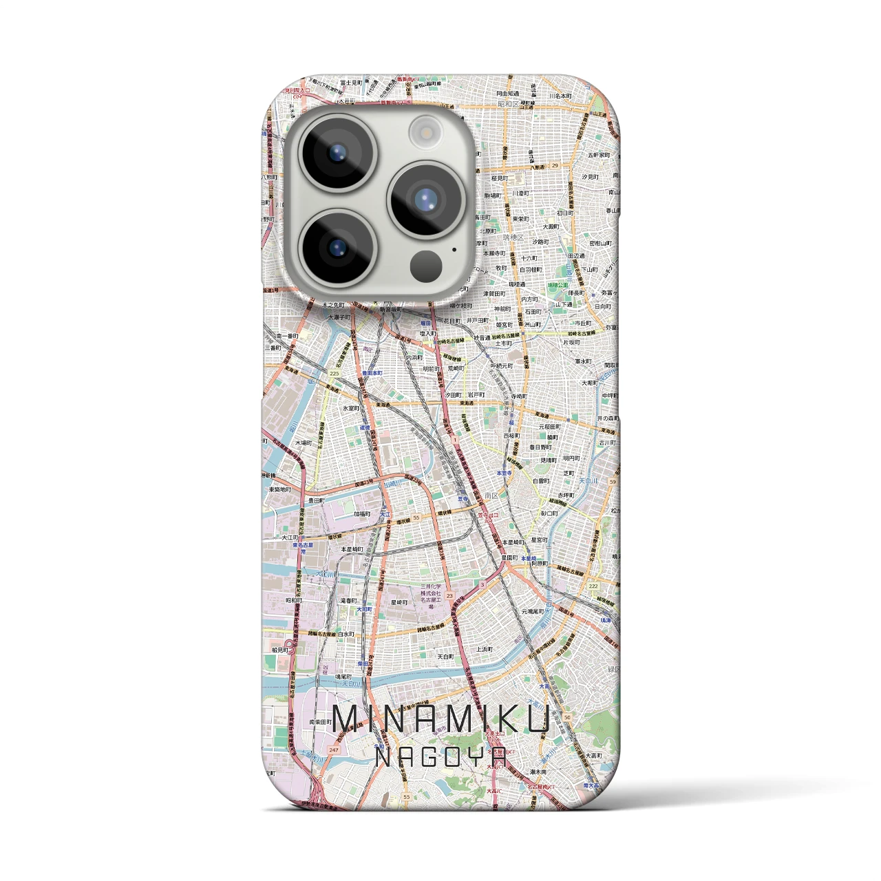 【南区（名古屋市）】地図柄iPhoneケース（バックカバータイプ）