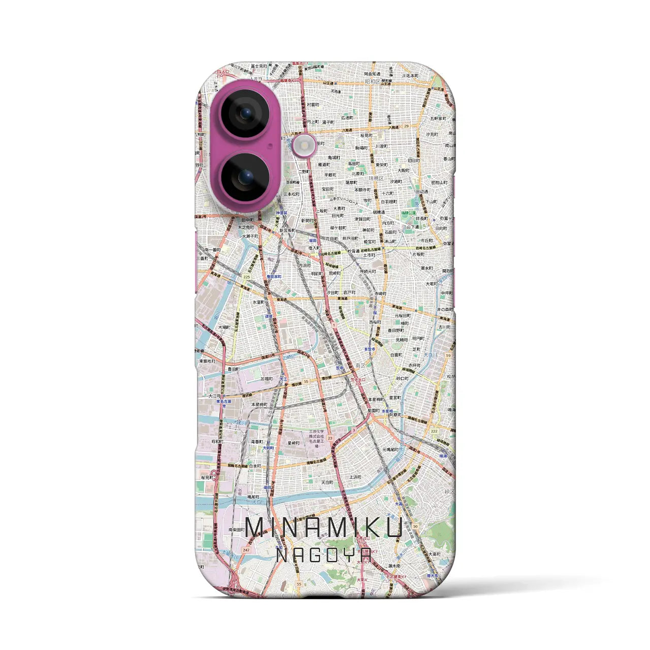 【南区（名古屋市）】地図柄iPhoneケース（バックカバータイプ）