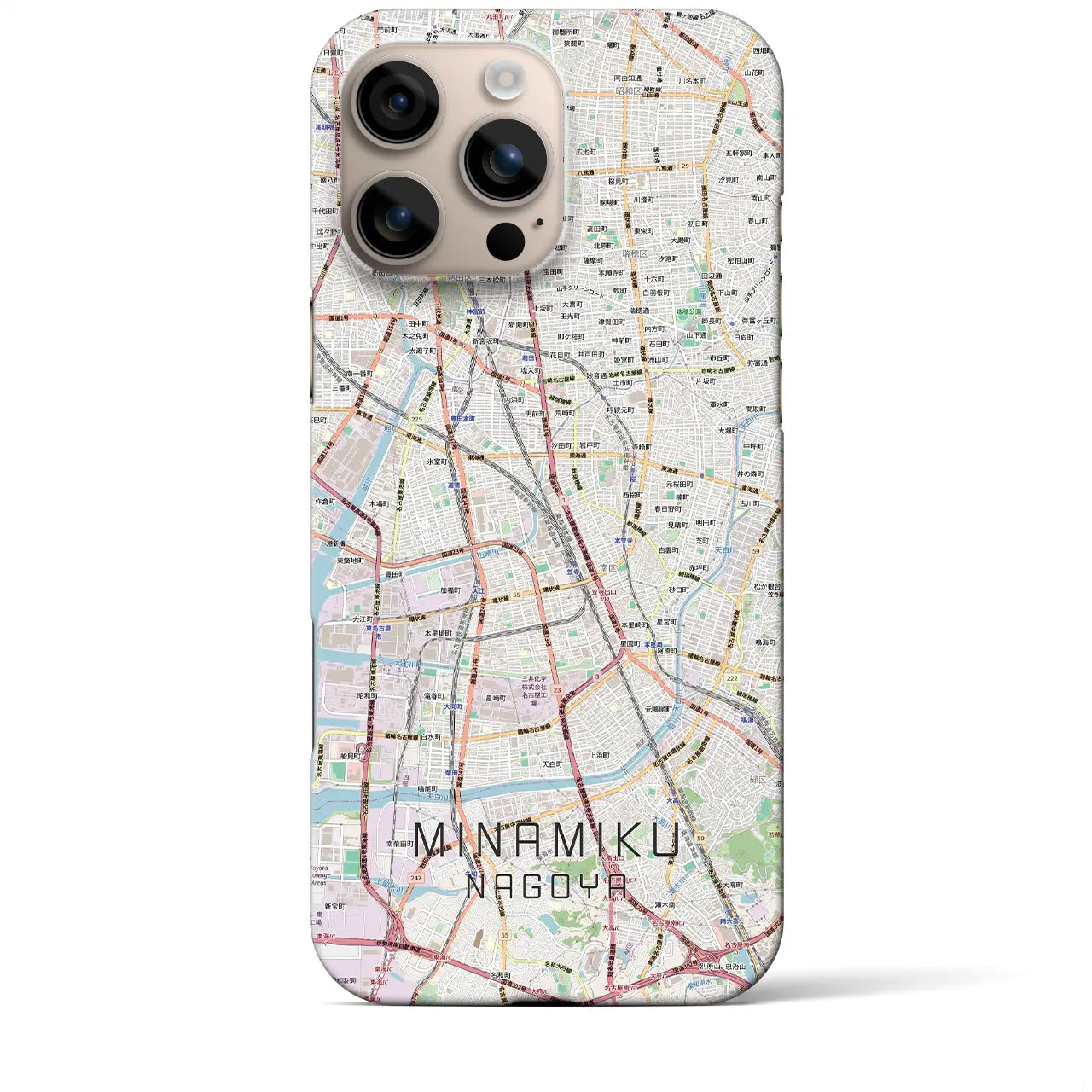 【南区（名古屋市）】地図柄iPhoneケース（バックカバータイプ）