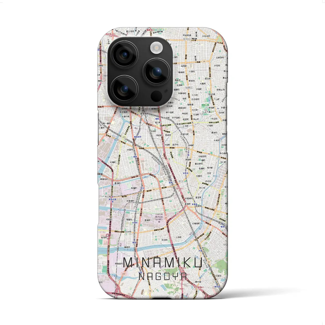 【南区（名古屋市）】地図柄iPhoneケース（バックカバータイプ）