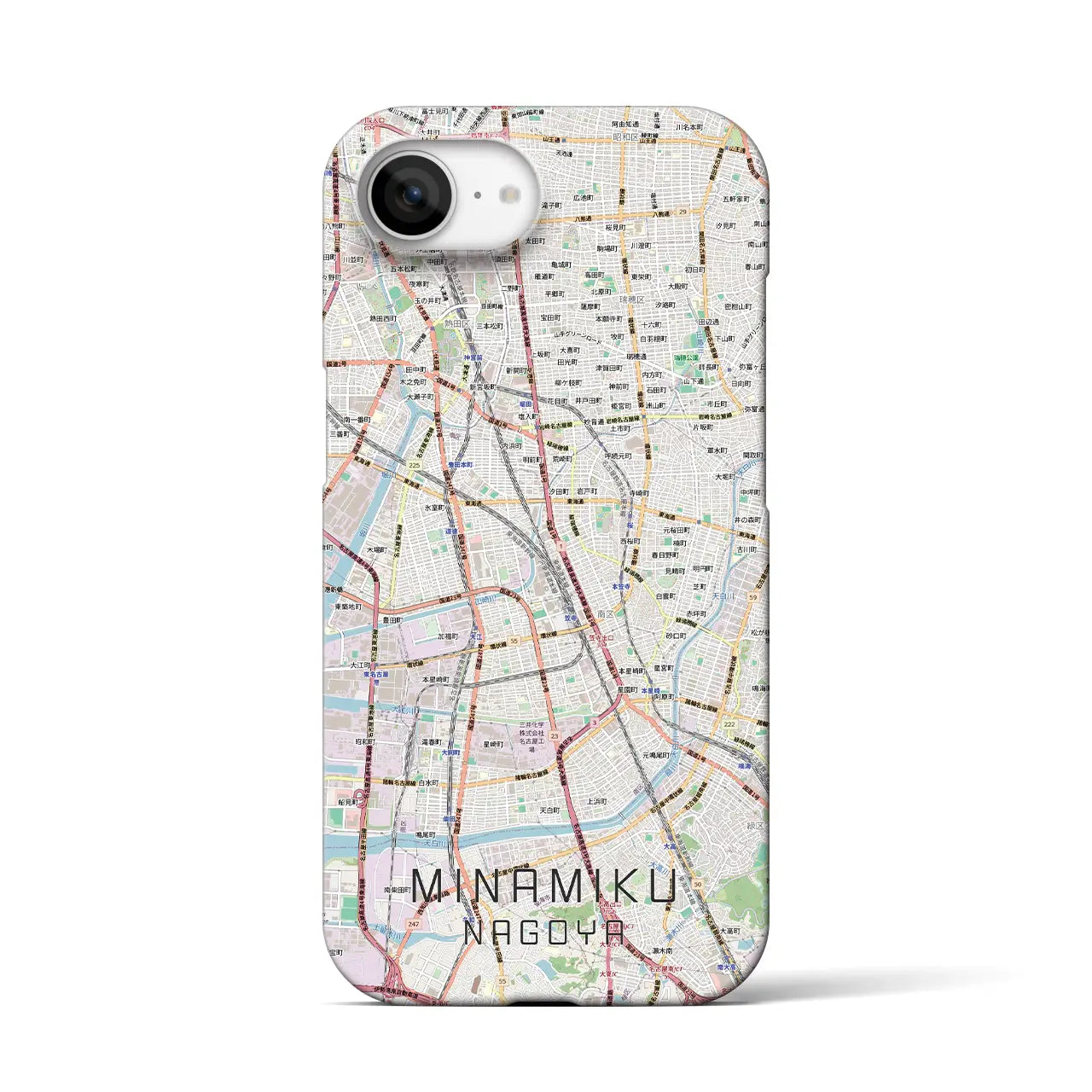 【南区（名古屋市）】地図柄iPhoneケース（バックカバータイプ）
