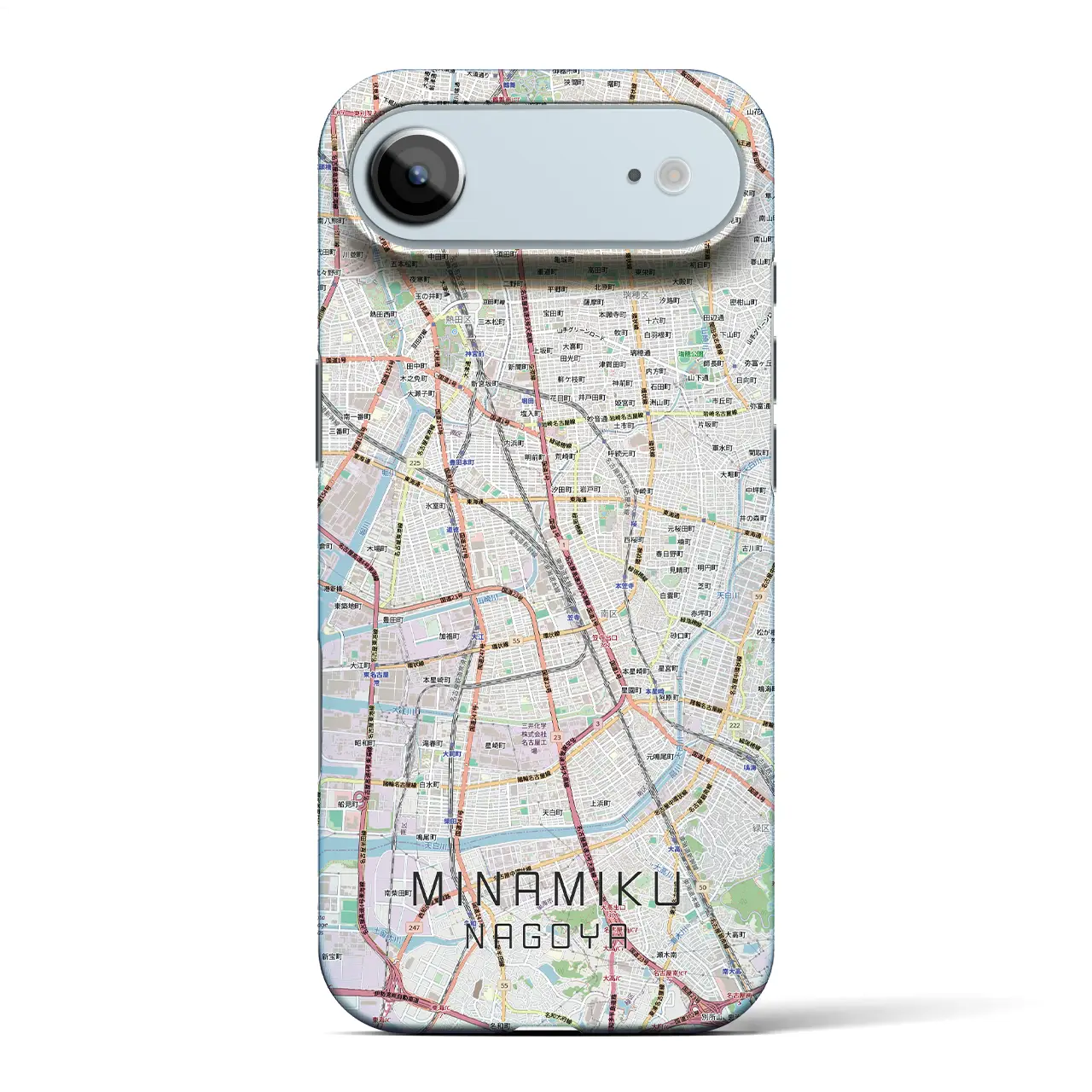 【南区（名古屋市）】地図柄iPhoneケース（バックカバータイプ）ブラック・iPhone 17 Pro Max 用