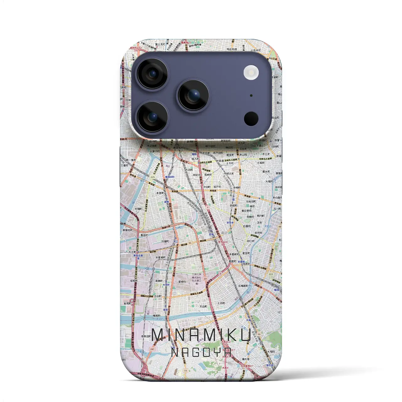【南区（名古屋市）】地図柄iPhoneケース（バックカバータイプ）ナチュラル・iPhone 17 Pro Max 用