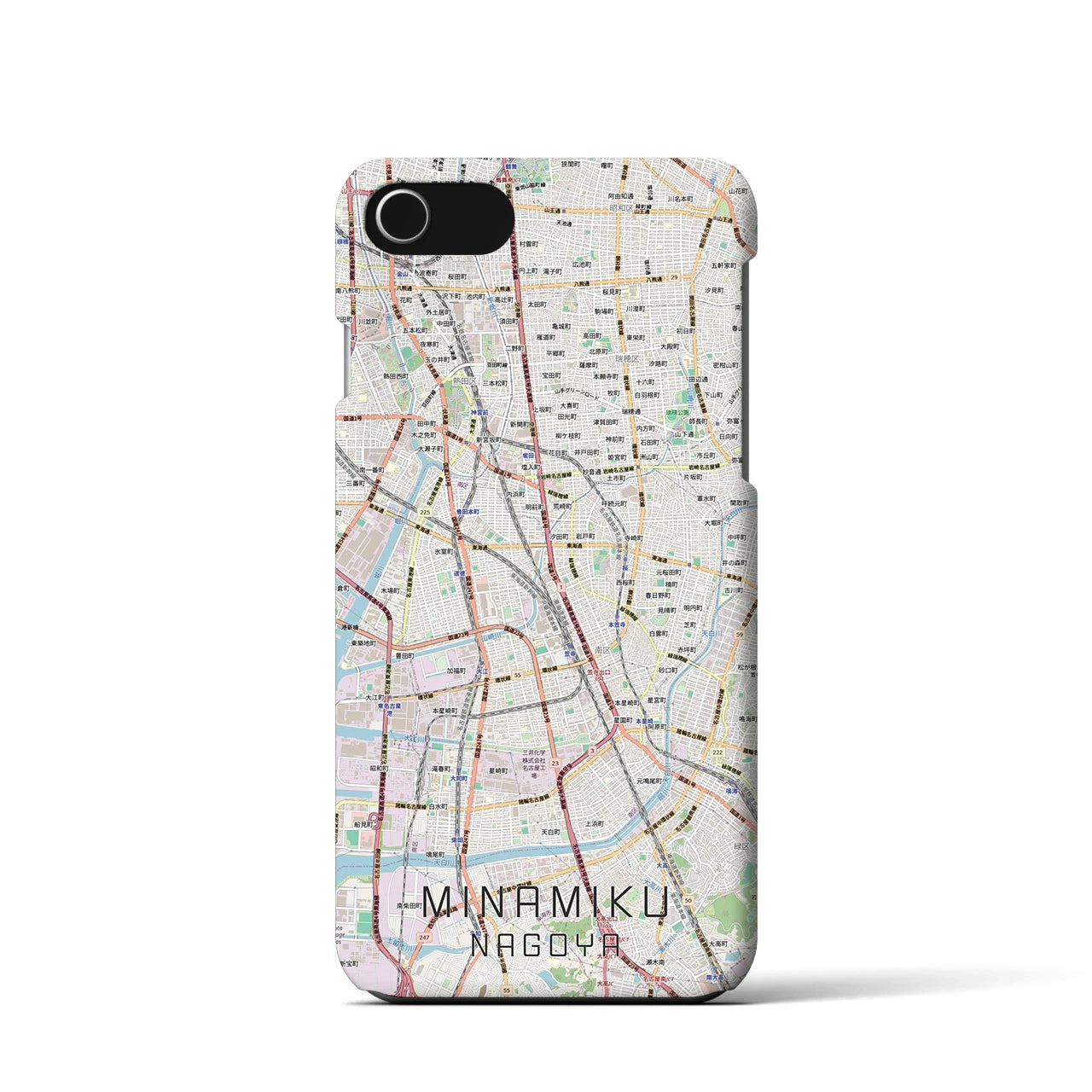 【南区（名古屋市）】地図柄iPhoneケース（バックカバータイプ）