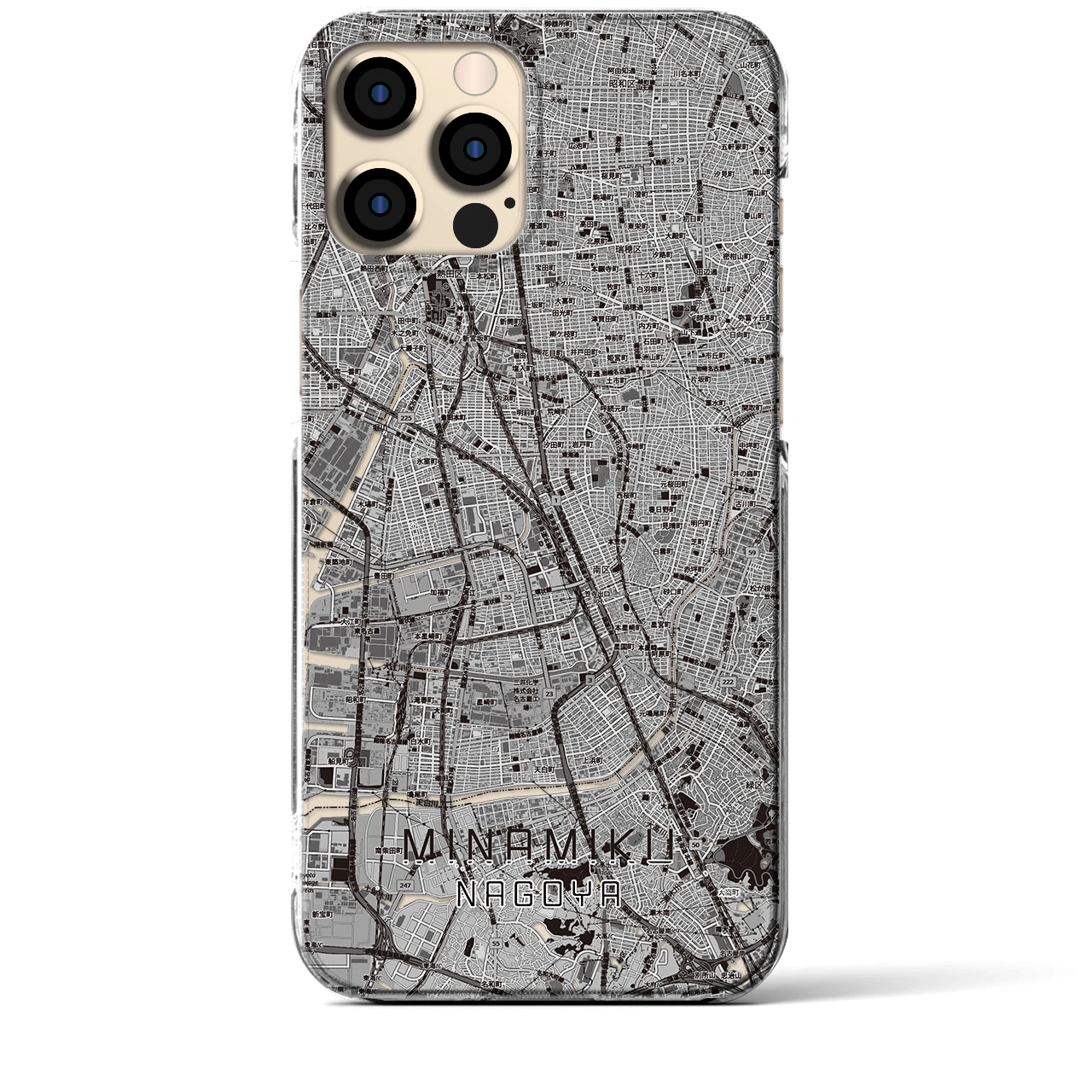 【南区（名古屋市）】地図柄iPhoneケース（クリアタイプ）