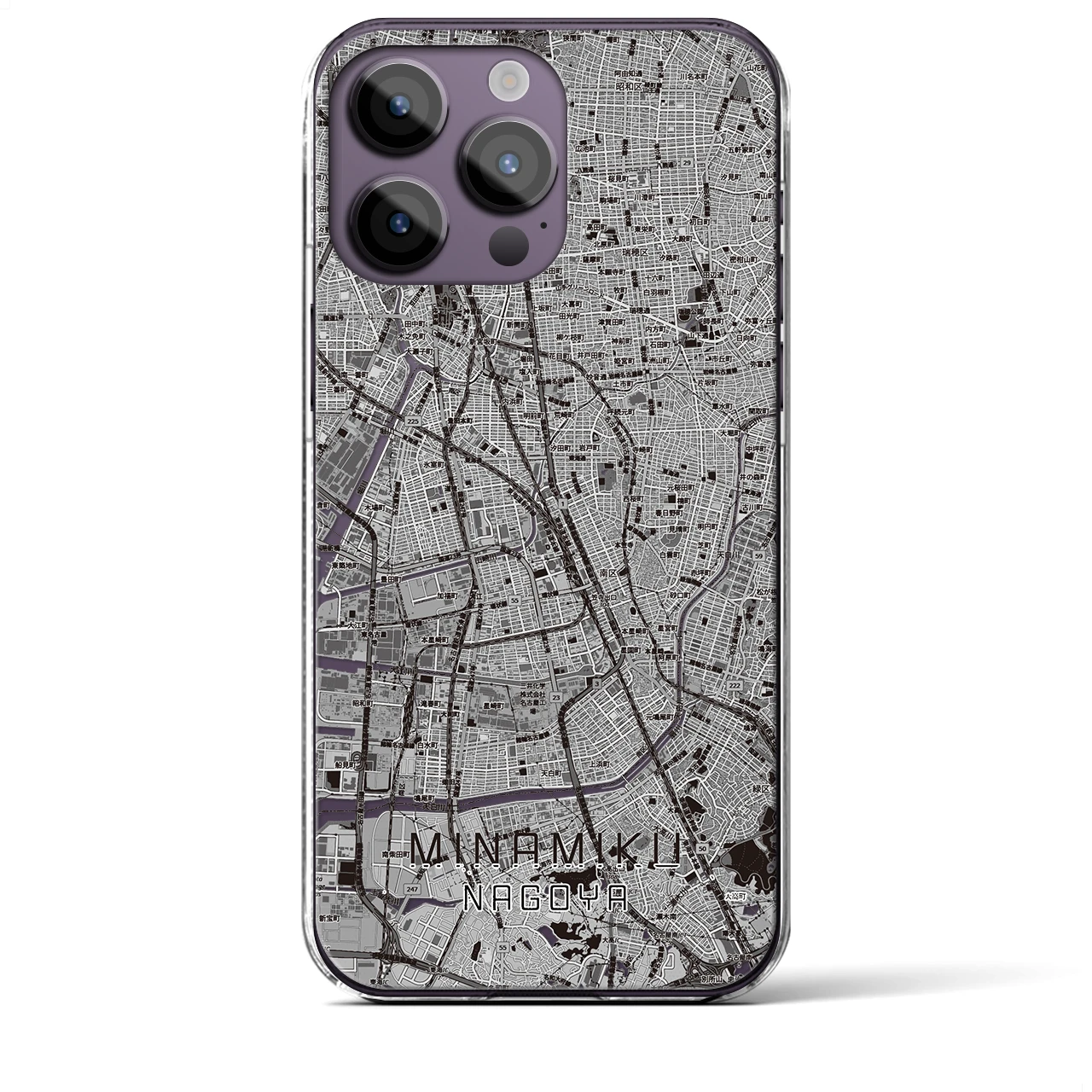 【南区（名古屋市）】地図柄iPhoneケース（クリアタイプ）