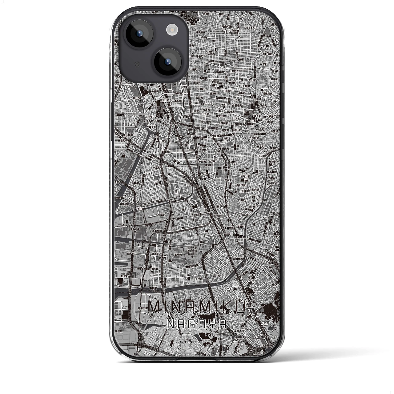 【南区（名古屋市）】地図柄iPhoneケース（クリアタイプ）