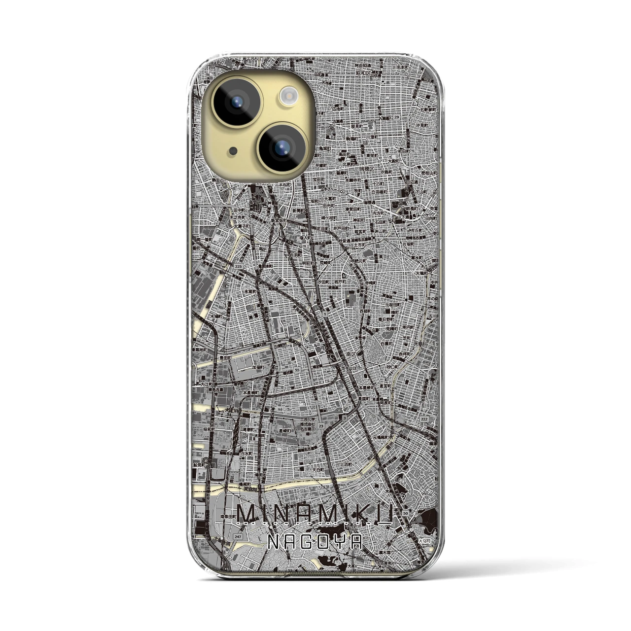 【南区（名古屋市）】地図柄iPhoneケース（クリアタイプ）