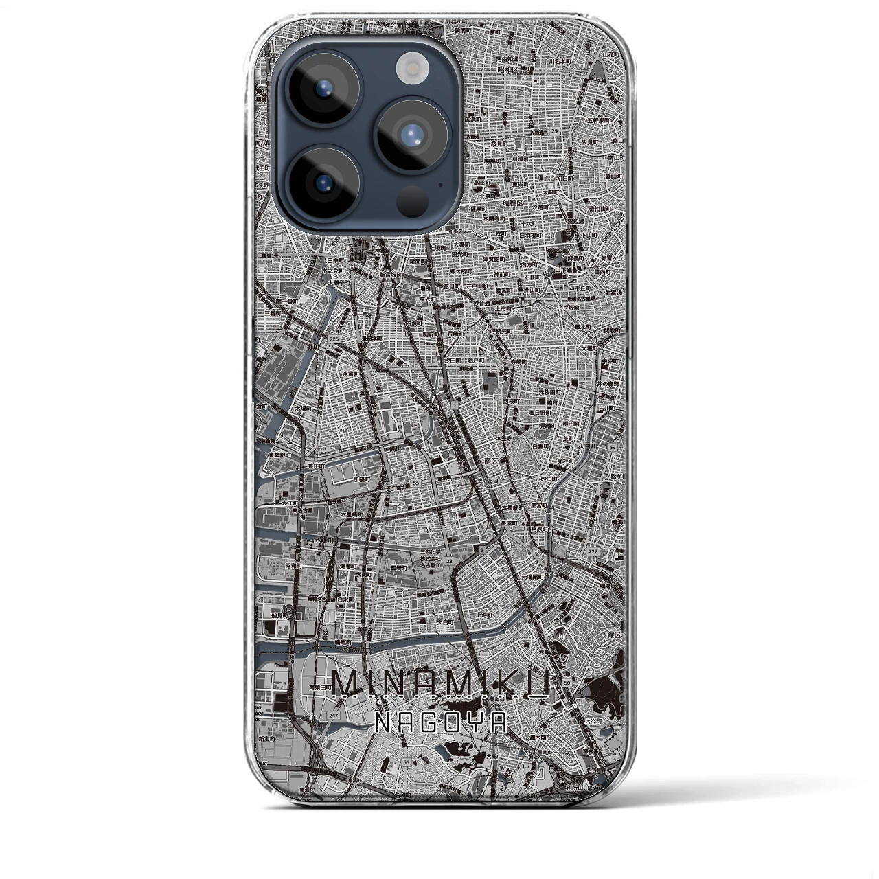 【南区（名古屋市）】地図柄iPhoneケース（クリアタイプ）