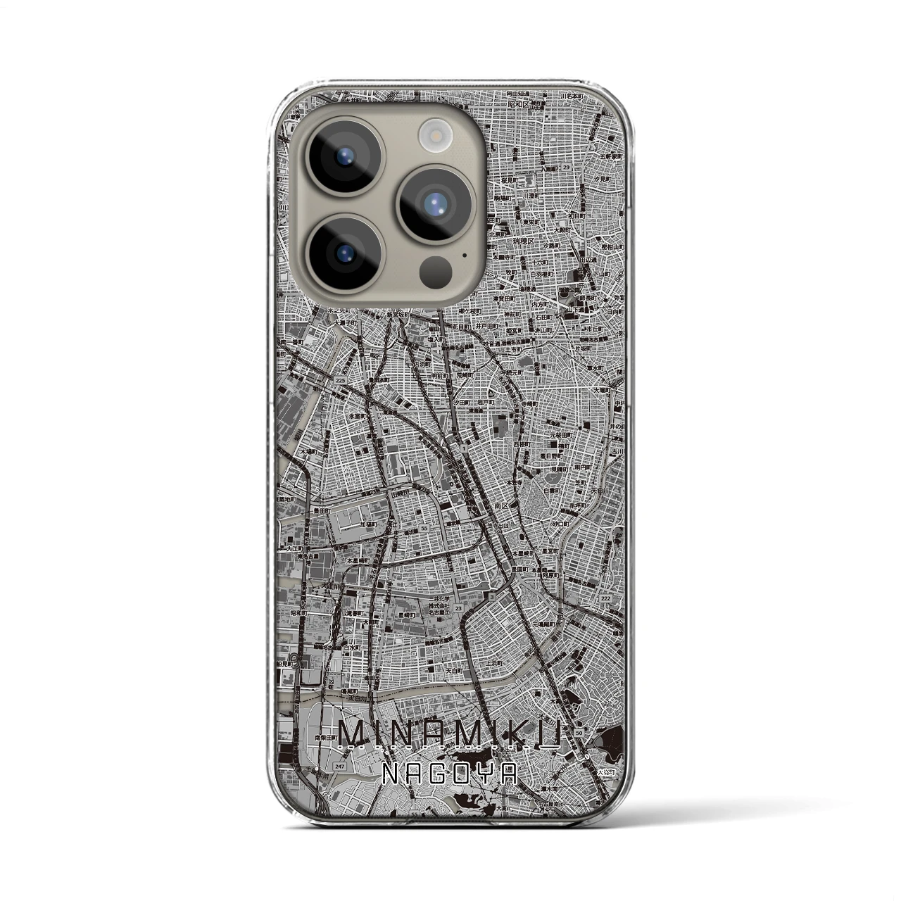 【南区（名古屋市）】地図柄iPhoneケース（クリアタイプ）