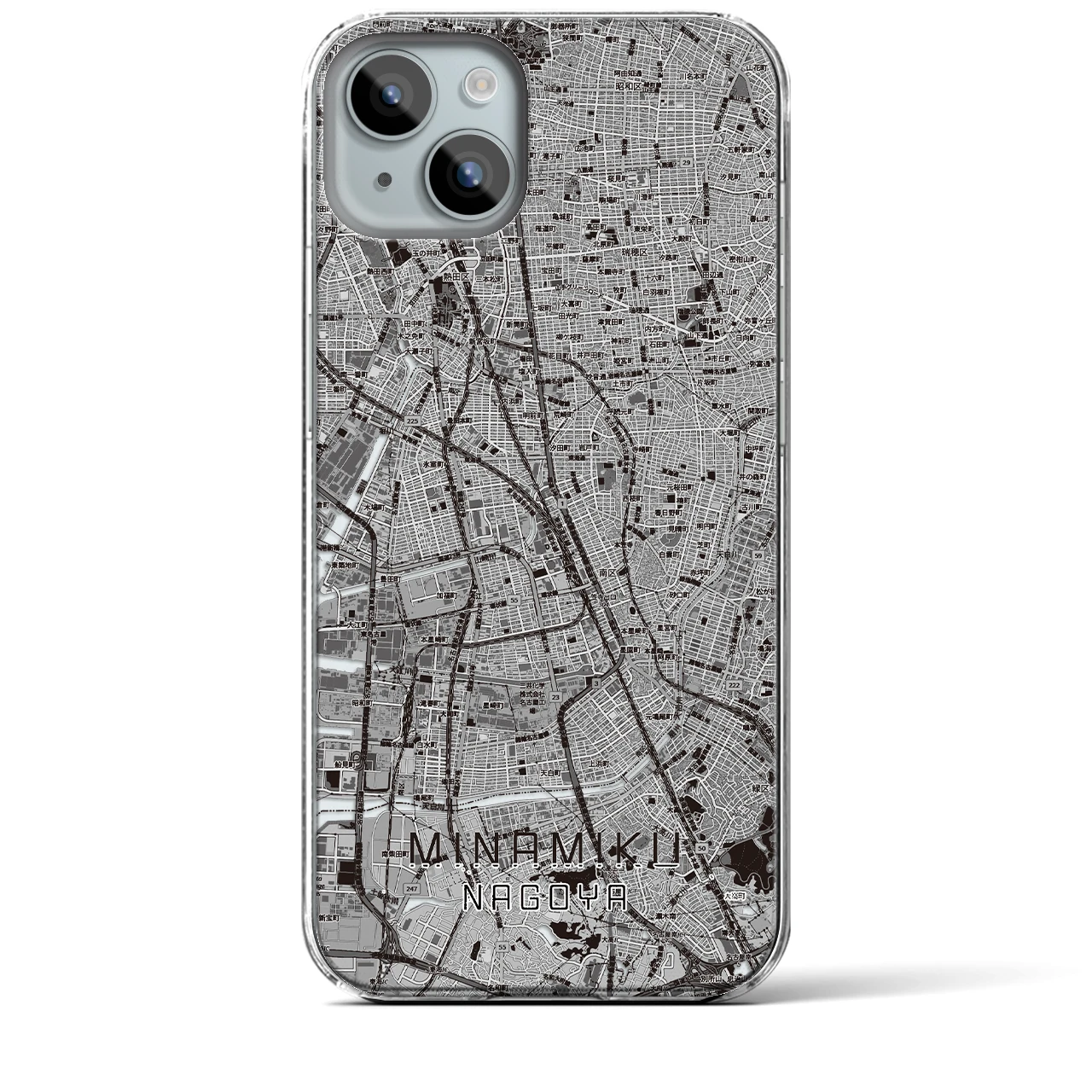 【南区（名古屋市）】地図柄iPhoneケース（クリアタイプ）