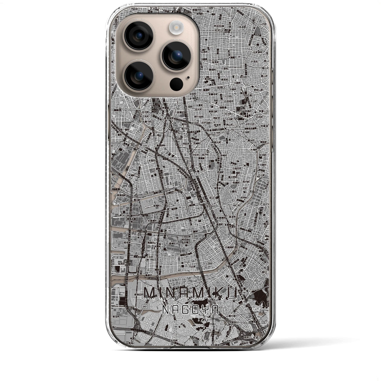 【南区（名古屋市）】地図柄iPhoneケース（クリアタイプ）