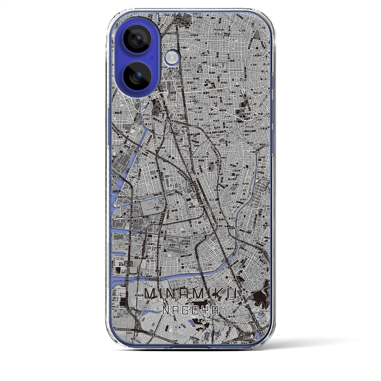 【南区（名古屋市）】地図柄iPhoneケース（クリアタイプ）