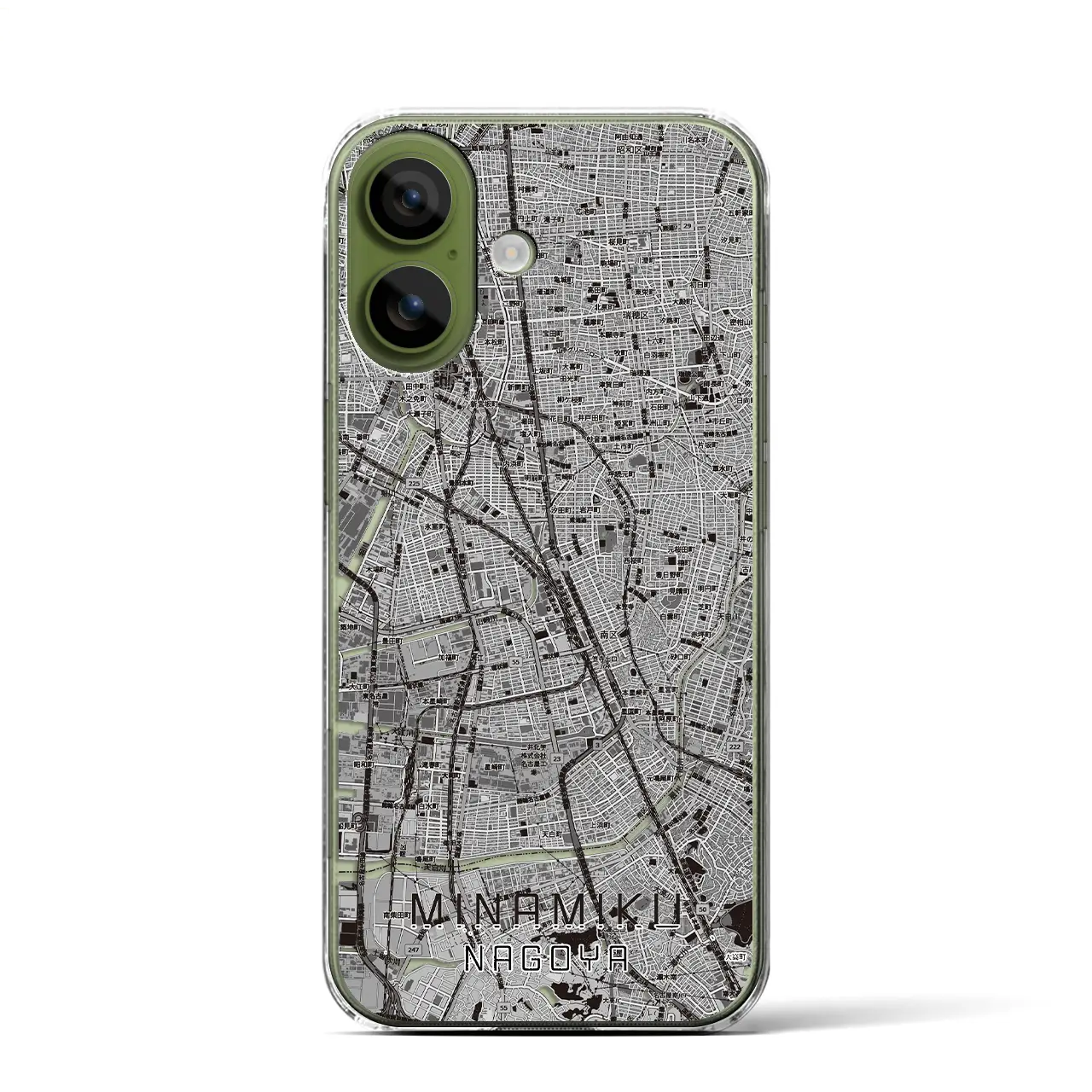 【南区（名古屋市）】地図柄iPhoneケース（クリアタイプ）