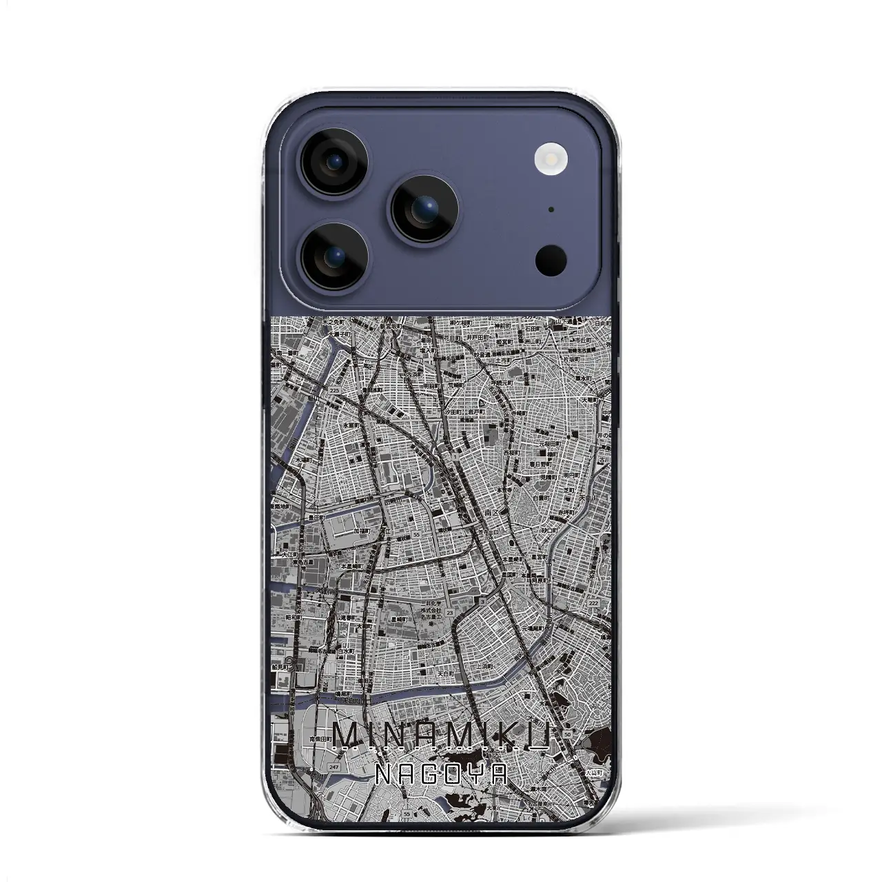 【南区（名古屋市）】地図柄iPhoneケース（クリアタイプ）