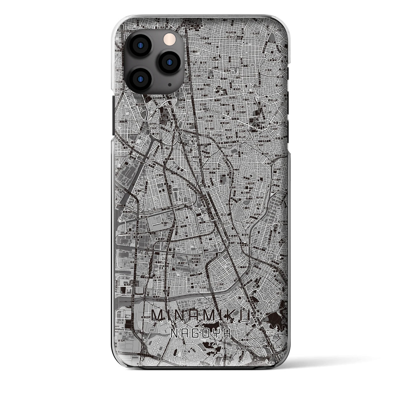 【南区（名古屋市）】地図柄iPhoneケース（クリアタイプ）
