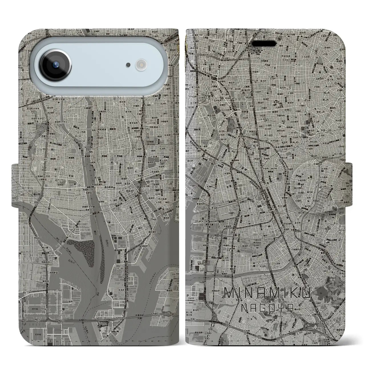 【南区（名古屋市）】地図柄iPhoneケース（手帳タイプ）