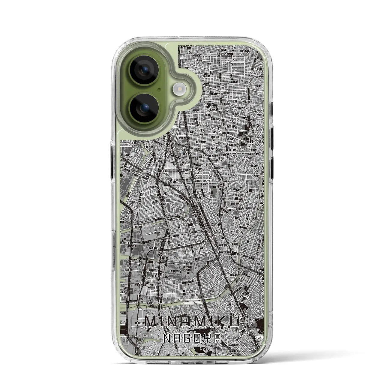 【南区（名古屋市）】地図柄iPhoneケース（MagSafeタイプ）モノトーン・iPhone 17 Pro Max 用