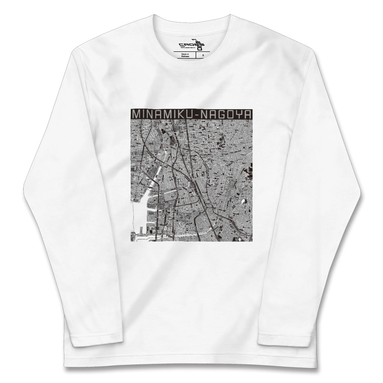 【南区（名古屋市）（愛知県）】地図柄ロングスリーブTシャツ