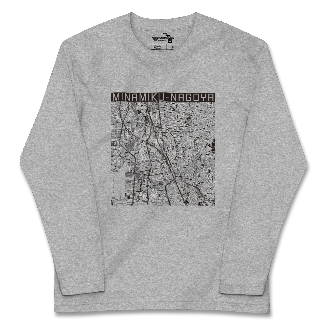 【南区（名古屋市）（愛知県）】地図柄ロングスリーブTシャツ