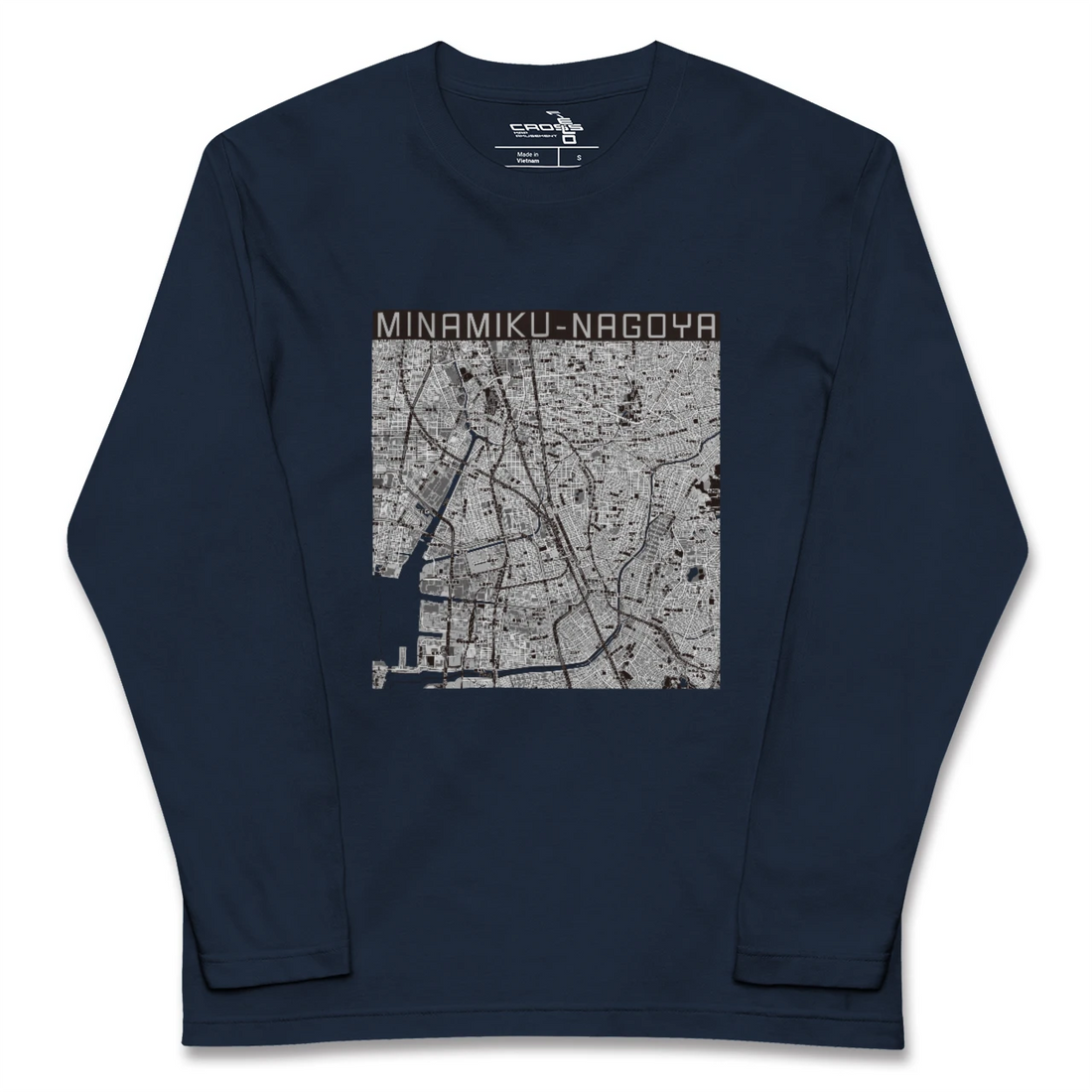【南区（名古屋市）（愛知県）】地図柄ロングスリーブTシャツ