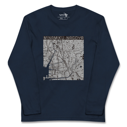 【南区（名古屋市）（愛知県）】地図柄ロングスリーブTシャツ