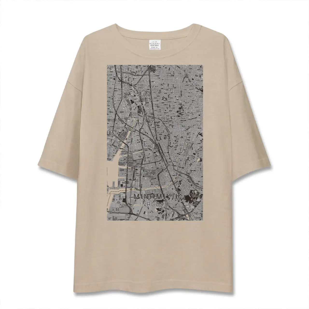 【南区（名古屋市）（愛知県）】地図柄ビッグシルエットTシャツ