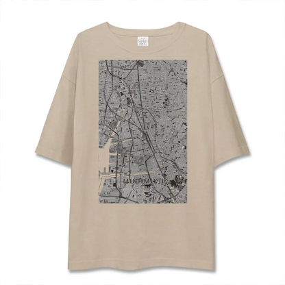 【南区（名古屋市）（愛知県）】地図柄ビッグシルエットTシャツ