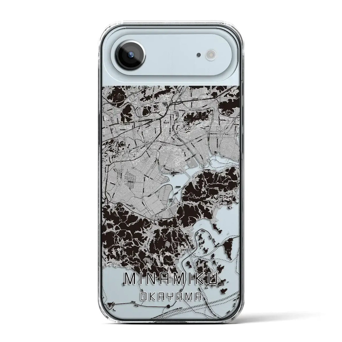 【南区(岡山市)】地図柄iPhoneケース(クリアタイプ)モノトーン・iPhone 17 Pro Max 用