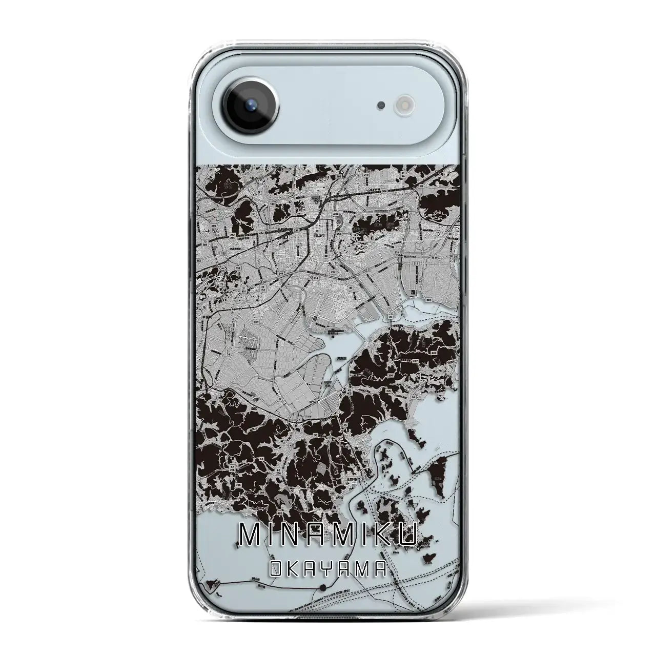 【南区（岡山市）】地図柄iPhoneケース（クリアタイプ）モノトーン・iPhone 17 Pro Max 用