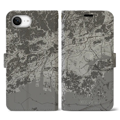 【南区（岡山市）】地図柄iPhoneケース（手帳タイプ）