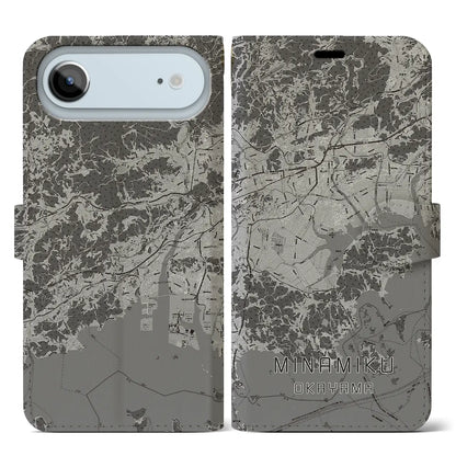 【南区（岡山市）】地図柄iPhoneケース（手帳タイプ）