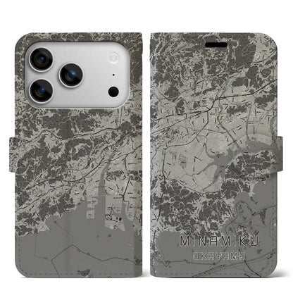 【南区（岡山市）】地図柄iPhoneケース（手帳タイプ）