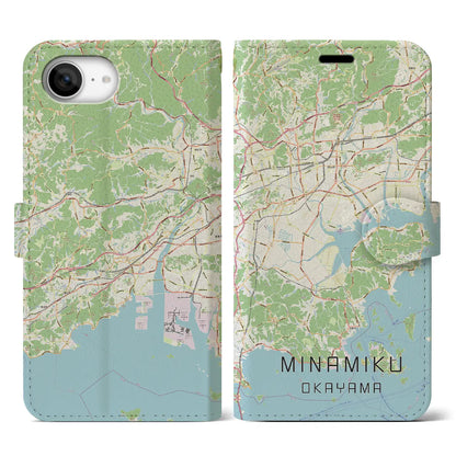 【南区（岡山市）】地図柄iPhoneケース（手帳タイプ）