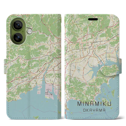 【南区（岡山市）】地図柄iPhoneケース（手帳タイプ）