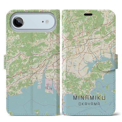 【南区（岡山市）】地図柄iPhoneケース（手帳タイプ）