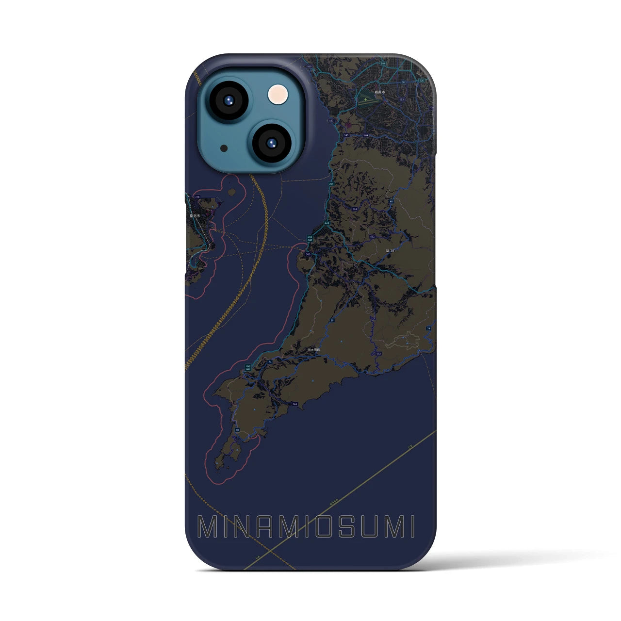 【南大隅（鹿児島県）】地図柄iPhoneケース（バックカバータイプ）