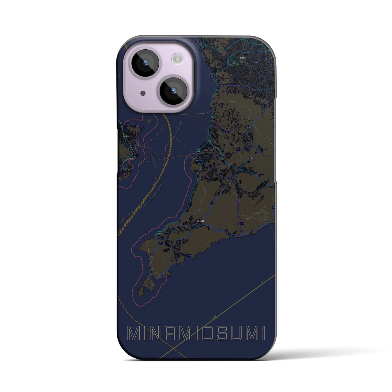 【南大隅（鹿児島県）】地図柄iPhoneケース（バックカバータイプ）