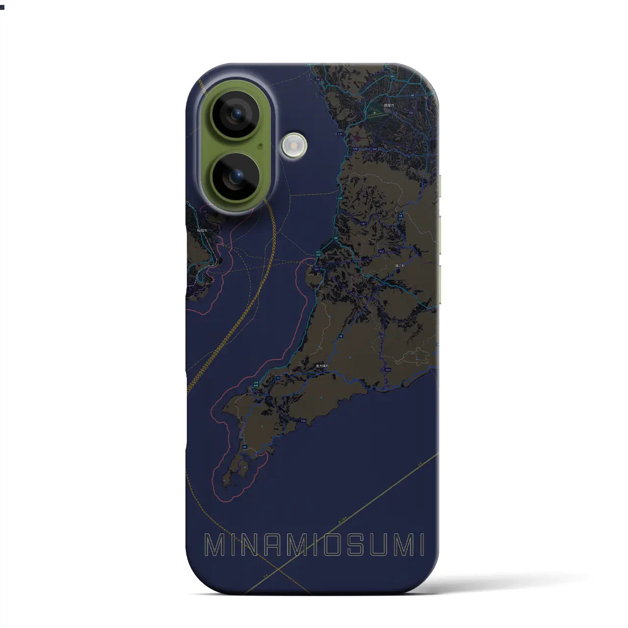 【南大隅（鹿児島県）】地図柄iPhoneケース（バックカバータイプ）