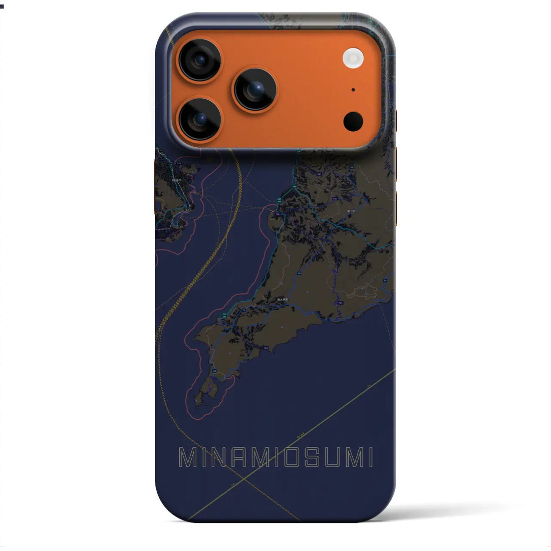 【南大隅（鹿児島県）】地図柄iPhoneケース（バックカバータイプ）