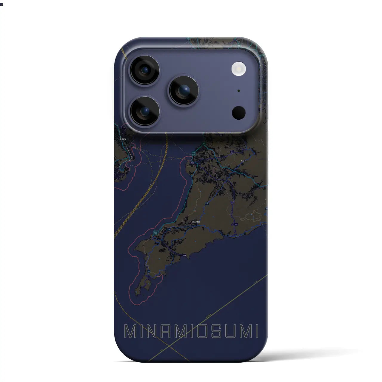 【南大隅（鹿児島県）】地図柄iPhoneケース（バックカバータイプ）